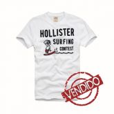 Camisa Hollister branca Surfing Contest