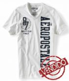 Camisa Aéropostale Varsity Club- Gola V- Tamanho M