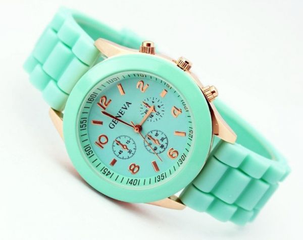 Relógio De Pulso Feminino Geneva Pulseira De Silicone