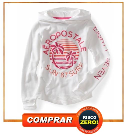 Moletom Aéropostale SUN'87 SURF - Bordado com Capuz