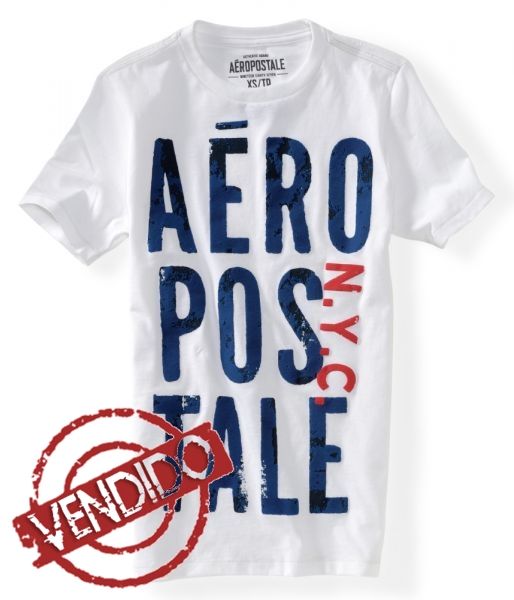 Aéropostale Estampa Emborrachada N.Y.C - Branca