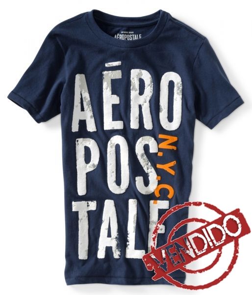 Aéropostale Estampa Emborrachada N.Y.C - Azul Marinho